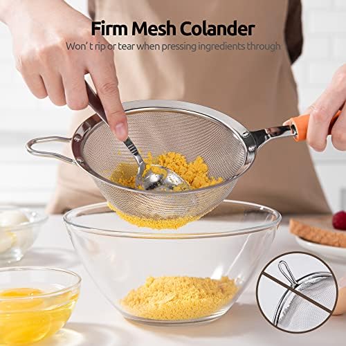 18/8 Stainless Steel Mesh Strainer: U-Taste 5.5 Inch Kitchen Fine Mesh Sieve