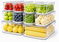 SMRCAD 10 Pack Clear Fridge Organizer Bins