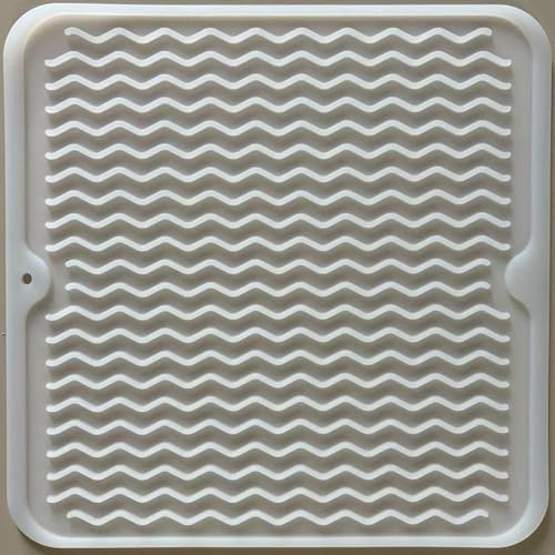Silicone Dish Drying Mat, Non-Slip Easy Clean Sink Mat, Translucent