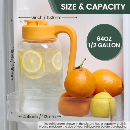 Mason Jar Pitcher, 64 oz, Glass Pitcher