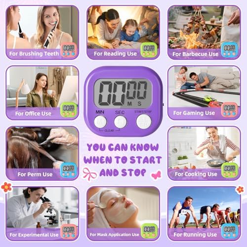 24 Pcs Multi-Function Electronic Timer Small Digital Kitchen Timer Digital Timer