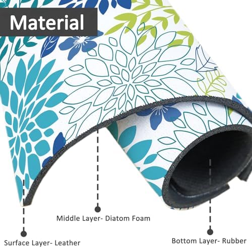 24" X 5.5" Kitchen Sink Splash Guard Faucet Mat Flora Super Absorbent Fast