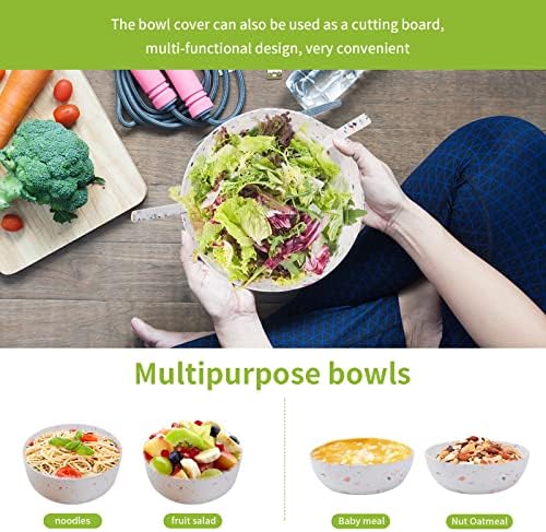 ECOWAY Melamine Salad Bowl, Bamboo Fiber Salad Bowl Large