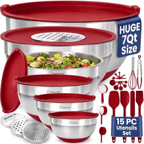 Priority Chef 6Pc Stainless Steel Mixing Bowls