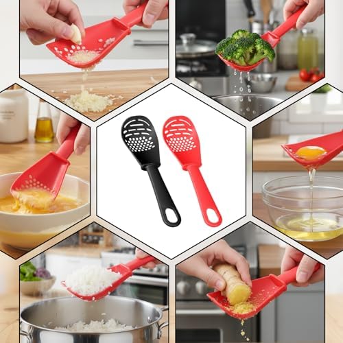 2 Pcs 6-in-1 Multifunctional Kitchen Cooking Spoon Heat Resistant Kitchen