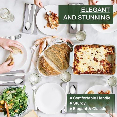 80 Pieces Silverware Set with Serving Utensils Set, CEKEE Stainless Steel