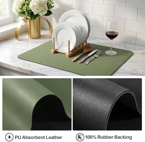 Ecotrim - Dish Drying Mat for Kitchen Counter | Coffee Bar Mat for Countertops