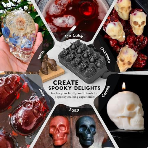 LUSHYUM Skull Ice Cube Mold Tray