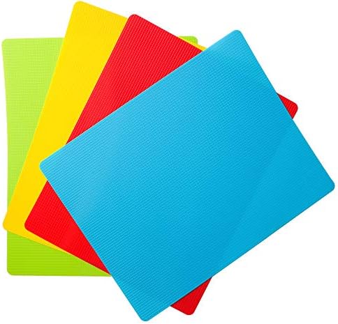 8pcs Flexible Plastic Cutting Board Mats, 2 Pack Colored Mats