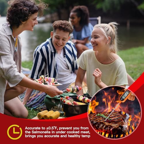 Copkim 6 Pcs Instant Read Meat Thermometer Long Probe