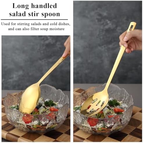Evanda Gold Kitchen Utensils Set 6pcs, Titanium Plating Stainless Steel Cooking