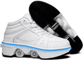 2-in-1 Roller Skates & Sneakers Unisex Retractable Wheels Outdoor Fun & Fitness Kick Roller Shoes