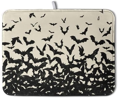 Halloween Bats Halloween Dish Drying Mat