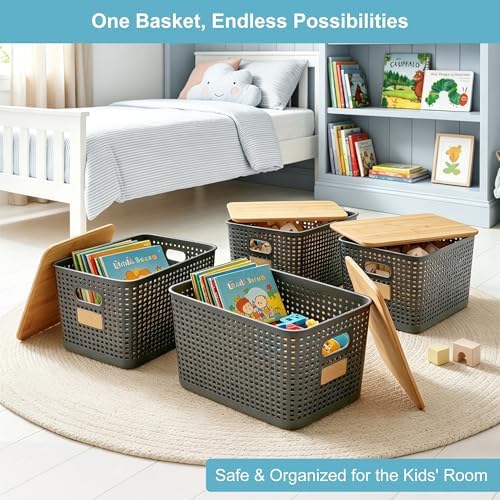 Bagnizer 2 Pack Tall Plastic Storage Bins