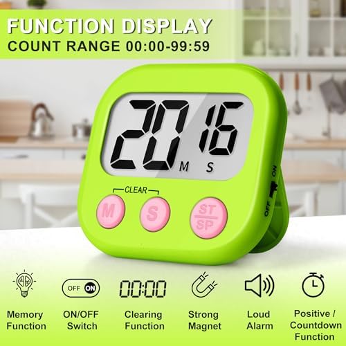 ZILLEEN Classroom Timer for Kids Teachers 12 Pack Digital Tmers Blue Green