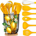 7 Pcs Lemon Kitchen Decor and Accessories Silicone Cooking Utensils Set