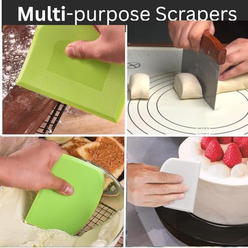 Boorika Dough Scraper & Bench Scraper Kitchen – Stainless Steel Sourdough Tools