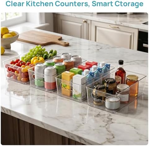 Vtopmart 4pcs Clear Storage Bins