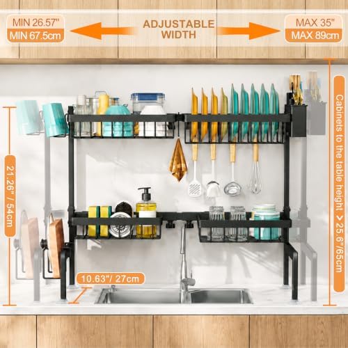 NestOrganix Over The Sink Dish Drying Rack, Dish Drying Rack