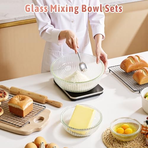 Glass Mixing Bowls with Lids Sets