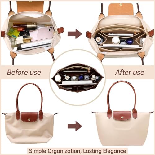 OPPOSHE Purse Organizer Insert for Longchamp Le Pliage, Premium Felt Long Champ
