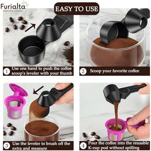 Coffee Scoop and Funnel with Built-in Leveler, PCTG 2 Tablespoon Measuring Scoop