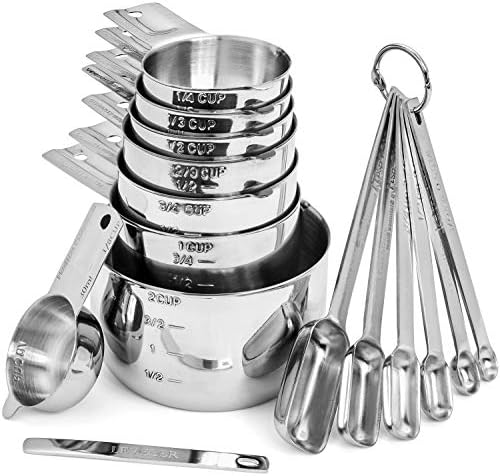 Hudson Essentials Stainless Steel Measuring Cups and Spoons Set