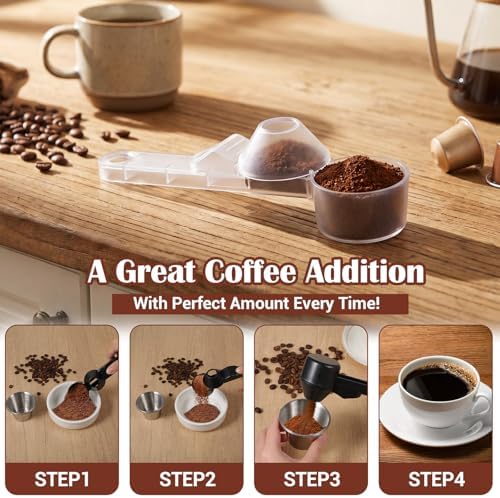 2PCS Coffee Scoop with Funnel for Ground Coffee, Funnel Scoop 2TBSP