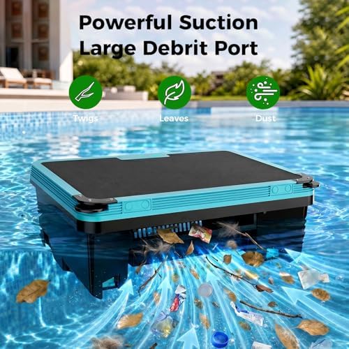 Pool Skimmer Robot, Over-Ground Robotic Pool Cleaner, Solar Powered Pool Vacuum