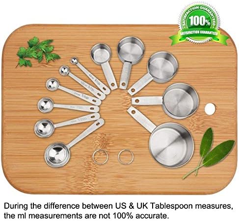 Accmor 11 Piece Stainless Steel Measuring Spoons Cups Set, Premium Stackable