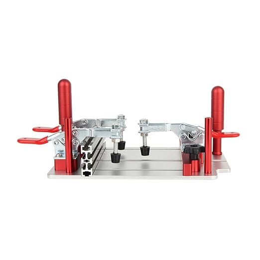 Coping Sled, High Security 144 5 Mm Maximum Clamping Width Aluminum Alloy 0 48 Mm Clamping Range Clean Cutting Milling Table Coping Sled for Carpentry
