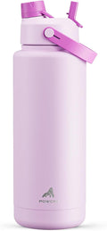 40 oz Insulated Water Bottle with 2-in-1 Straw and Spout Lid, Keep Cold 24H, Leak-Proof, BPA-Free, Double Wall Stainless Steel Water Bottle for Sports, Gym, Travel, and School (Misty Lilac)