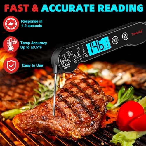 Professional Digital Meat Thermometer Instant Read Waterproof – Folding Probe