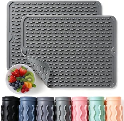 2 Pack Caketime Silicone Dish Drying Mat