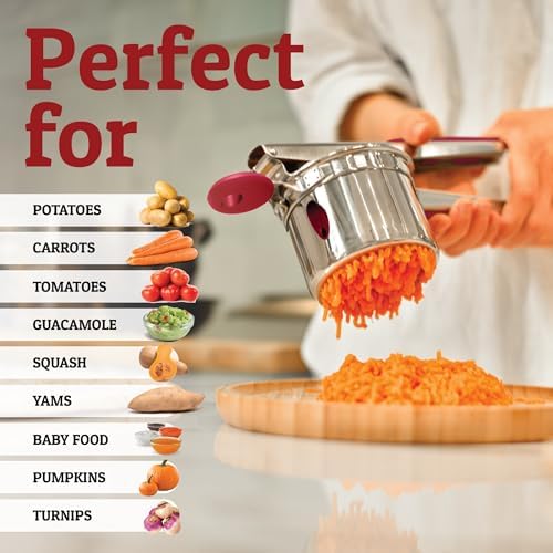 PriorityChef Large 15oz Potato Ricer, Heavy Duty Stainless Steel Potato Masher