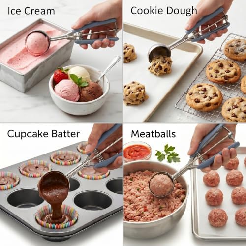 Ice Cream Scoop, 18/8 Stainless Steel Cookie Scoop, Cookie Scoops