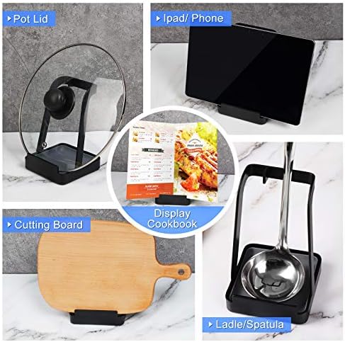 NiHome Versatile Pot Lid Ladle Holder Multipurpose Spatula Pad Book Cutting