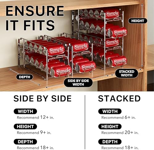 Simple Houseware 4-Pack Soda Can Stackable Rack Dispenser Organizer