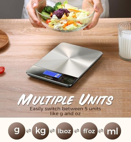 33lb Food Scale, NASA-Grade Digital Kitchen Scale, Precisely Measures Grams and