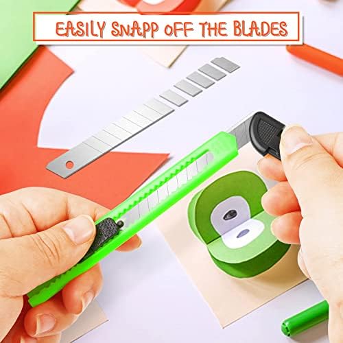 40 Pack Box Cutter Retractable, 9mm Utility Knife, Razor Knife