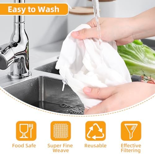 5 Pcs Premium Ultra Fine Mesh Strainer Bags