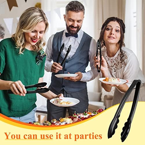 Tessco 80 Pcs Plastic Tongs, 9 Inch Disposable Serving Tongs