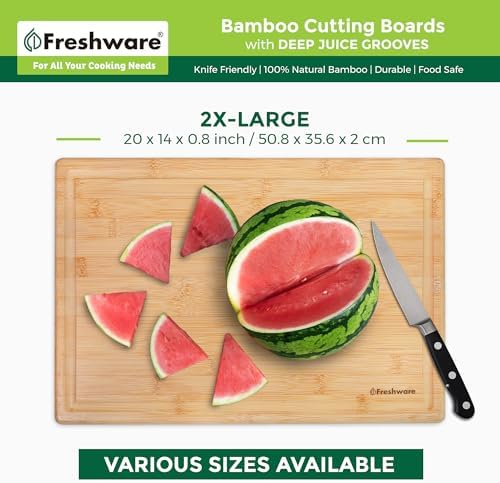Freshware 20 Inch 2XL Bamboo Cutting Boards