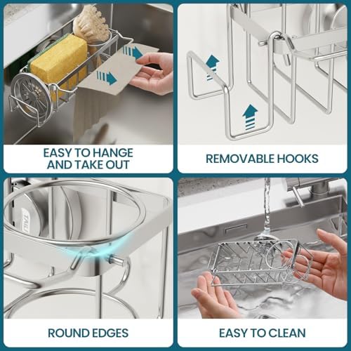 TAILI 4-in-1 Sponge Holder for Kitchen Sink