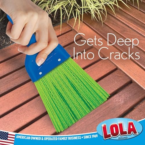 LOLA Heavy Duty Whisk Broom, Hand Brush, Durable Bristles, Whisks Away Dirt &