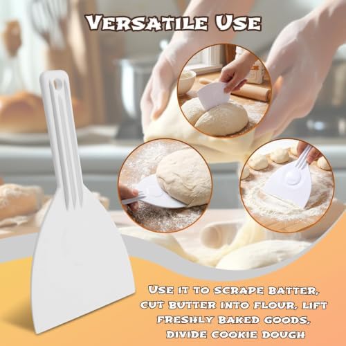 2PCS Plastic Handle Pizza Dough Scrapers, Baking Food Scrappers