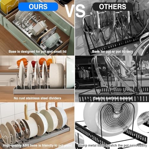 Mustorn Pots and Pans Organizer Under Cabinet