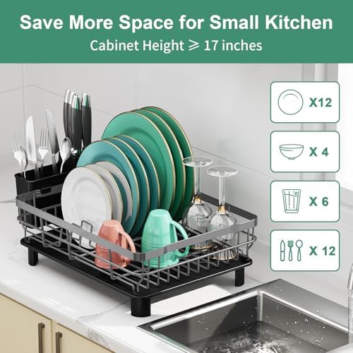 MOUKABAL Dish Drying Rack with Drainboard