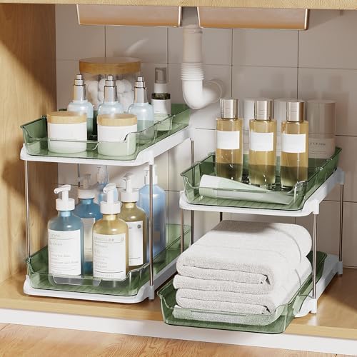 Delamu 2-Tier Multi-Purpose Bathroom Under Sink Organizers and Storage