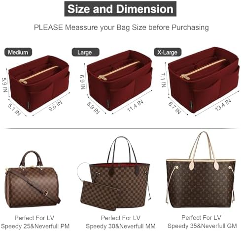 OMYSTYLE Purse Organizer Insert, Felt Tote Bag Organizer Insert